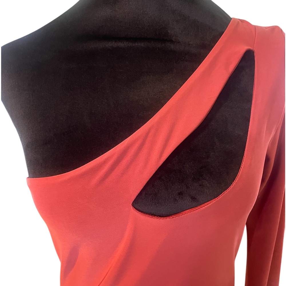 Bronze goddess, rust,red,orange,
One shoulder,
Cut out, bodysuit, Large, New - Picture 5 of 6